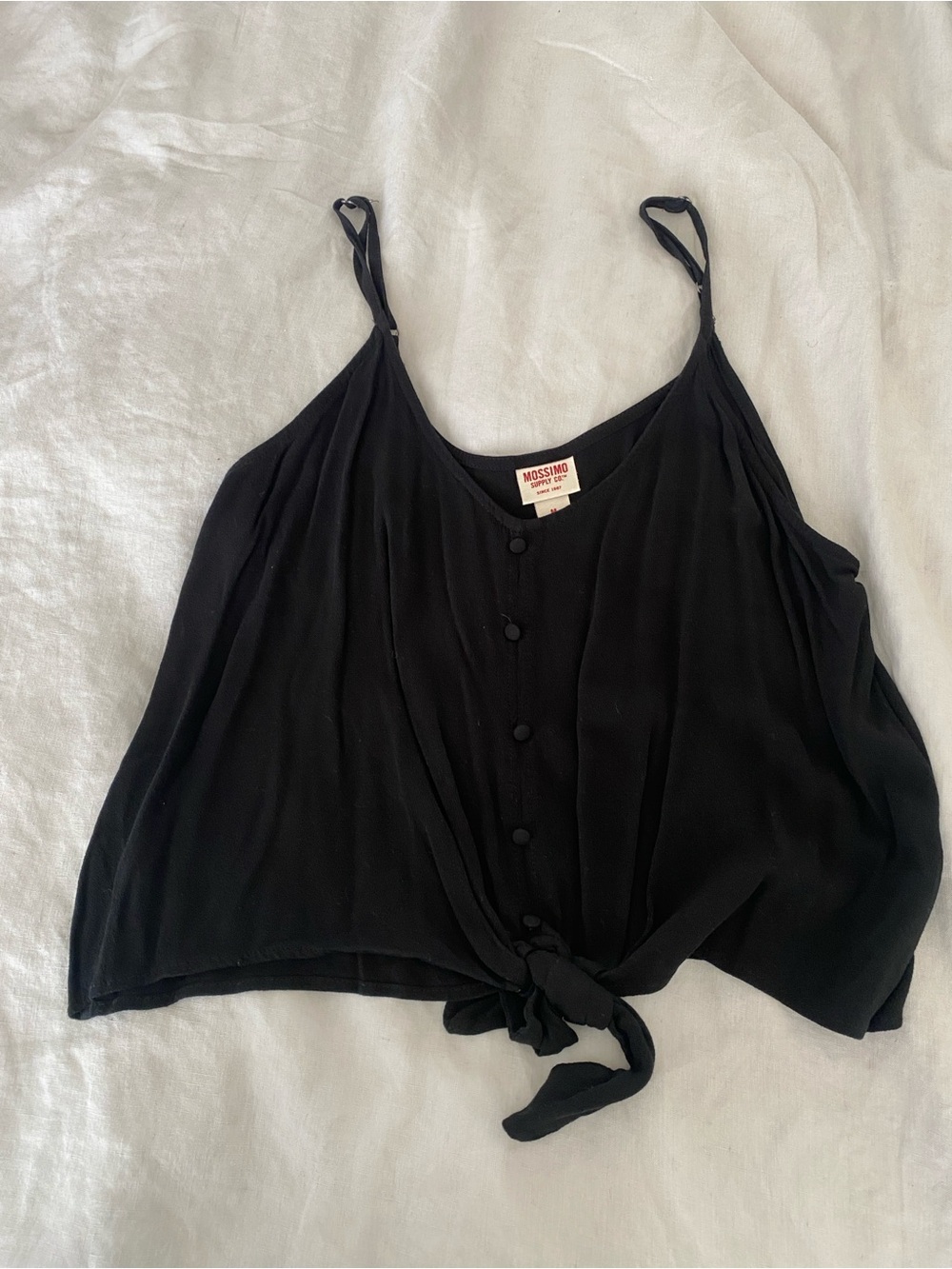 BUNDLE Mossimo Black Tie-Front Spaghetti Strap Camisole w/ Old Navy Peplum tank